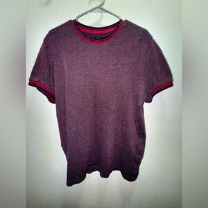 Forever 21 Striped Tee with Red Accents - Size Medium